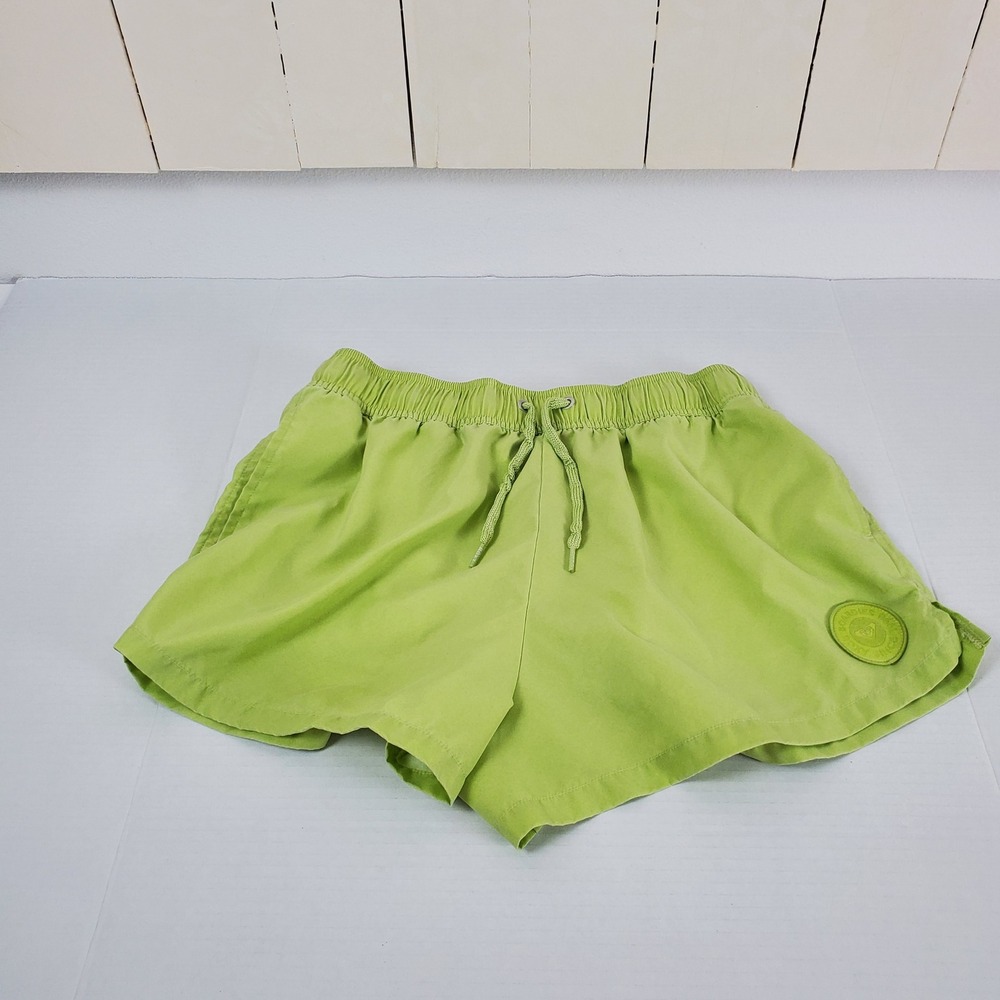 Roxy Boardies Lime Green Swim Board Shorts Womens Medium Drawstring Pockets - Picture 1 of 8